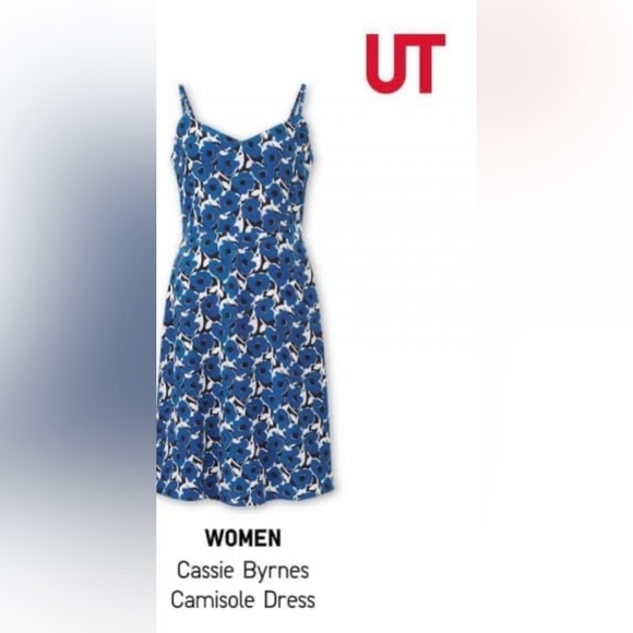 Uniqlo Cassie Byrnes Blue Dress Medium - Picture 3 of 3